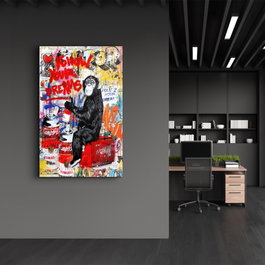 Wallity Pintura Decorativa de Vidrio Templado Multicolor 70 x 110 cm